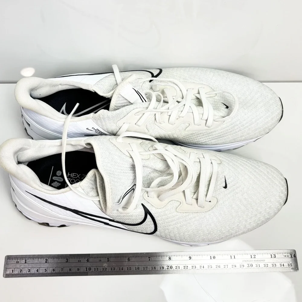 Nike Air Zoom Infinity Tour Flyknit Golf Shoes White Black CT0540-133 Mens 14